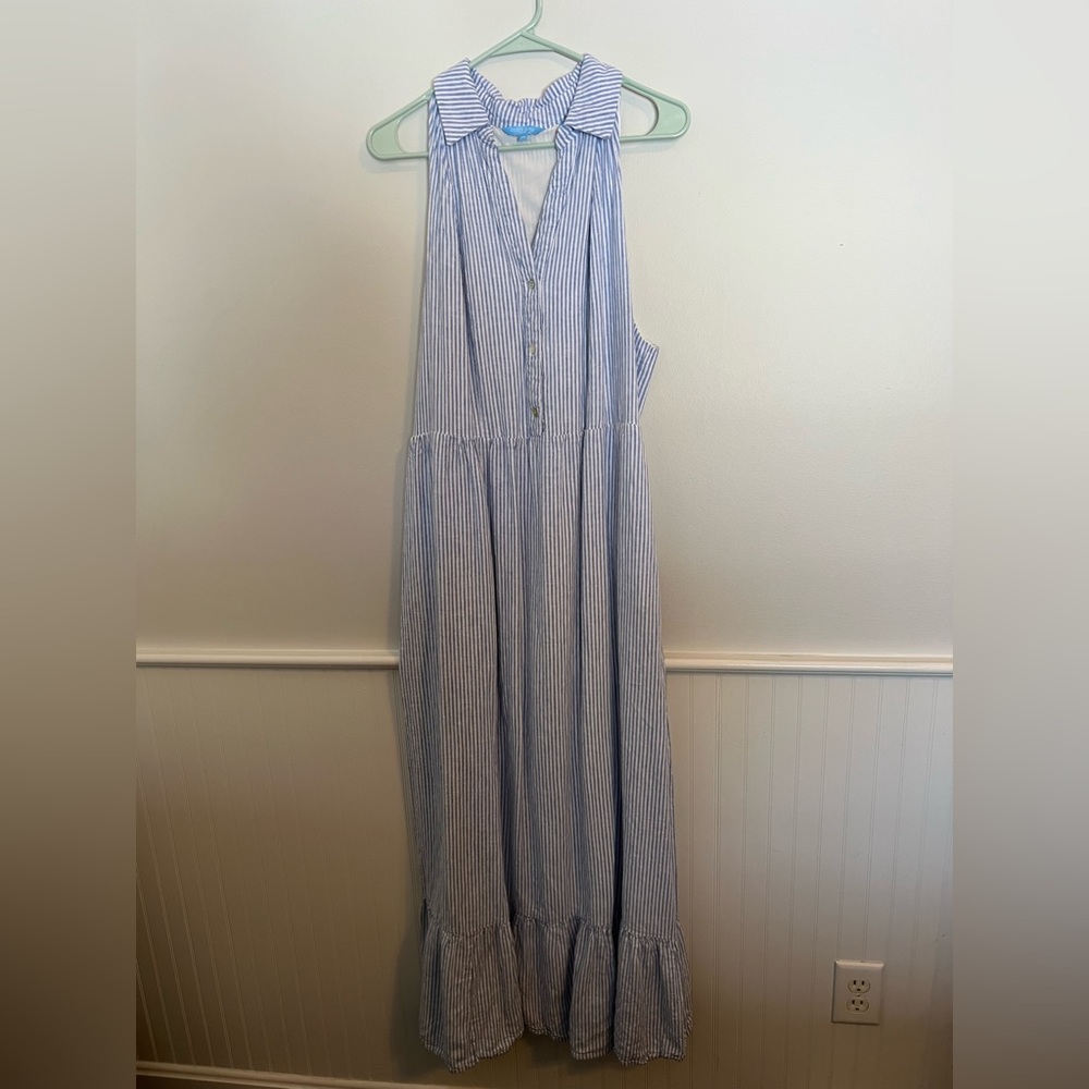 Draper James Blue and White Striped Dress
